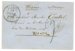 698 1862 Grand Cachet PAPEITI TAITI + Taxe 9 Sur Enveloppe Pour La FRANCE. RARE. TTB. - Sonstige & Ohne Zuordnung