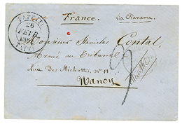 698 1862 Grand Cachet PAPEITI TAITI + Taxe 9 Sur Enveloppe Pour La FRANCE. RARE. TTB. - Altri & Non Classificati