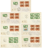 709 FRANCE LIBRE Lot 7 Lettres RECOMMANDEES Avec Superbes Affrts De Petits Bureaux Des TUAMOTU: ILE RANGIROA, ILE APATAK - Sonstige & Ohne Zuordnung