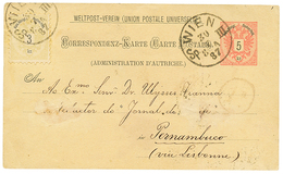 720 AUSTRIA - 8k Rate To BRAZIL : 1887 P./Stat 5k + 3k Canc. WIEN To PERNAMBUCO. Small Fault. Vf. - Sonstige & Ohne Zuordnung