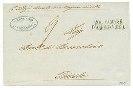 722 1855 COL. VAPORE D'ALEXANDRIA In Entire Letter From ALEXANDRIE To TRIESTE. Vvf. - Levante-Marken