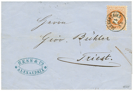 729 1875 15 SOLDI Canc. ALEXANDRIEN On Cover To TRIESTE. Superb. - Oostenrijkse Levant