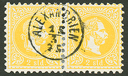 731 Pair 2 SOLDI Canc. ALEXANDRIEN. Superb. - Oostenrijkse Levant