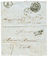 732 BELGRADE : 1857 BELGRAD + Disinfected Cachet(verso) On Entire Letter From MONASTIR To PEST. Vf. - Levante-Marken