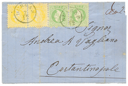735 BURGAS : 1872 2sx2(one Copy With Crease)) + 3s(x2) Canc. BURGAS On Cover Yo CONSTANTINOPLE. Very Nice Combination Of - Oostenrijkse Levant