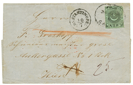 738 CONSTANTINOPLE : 1866 TURKEY Local Post 20p Canc. GALATA + Austrian Cds CONSTANTINOPEL On Entire Letter To WIEN(AUST - Oostenrijkse Levant