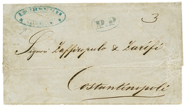 742 1852 Rare Turkish Maritime Cachet P.P + "3" Tax Marking On Cover(no Text) Datelined "SALONIQUE 8 Sept. 1852" To CONS - Oriente Austriaco