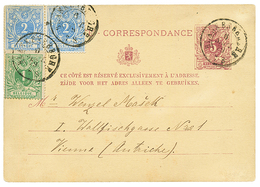 747 BELGIUM : 1879 P./Stat 5c + 1c + 2c(x2) Canc. BLANKENBERGHE To VIENNA(AUSTRIA). Vf. - Altri & Non Classificati