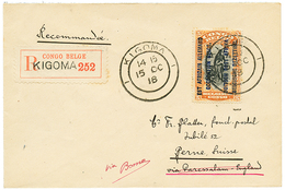 750 BELGIAN CONGO : 1918 OCC. BELGE 5F Canc. KIGOMA On REGISTERED Envelope To SWITZERLAND. Superb. - Autres & Non Classés