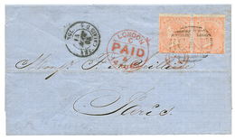 776 DANISH WEST INDIES : 1865 GB 4d(x2) Canc. C51 + ST THOMAS(verso) On Entire Letter From SANTIAGO DE CUBA To FRANCE. V - Sonstige & Ohne Zuordnung