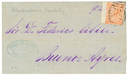 778 1874 4d Canc. C82 On Cover To BUENOS-AYRES. Verso, PERNAMBUCO Cds. Vvf. - Other & Unclassified