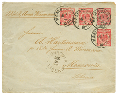 784 1900 P./Stat 10pf + 10pf(x3) Canc. HAMBURG To MONROVIA LIBERIA. Superb. - Altri & Non Classificati