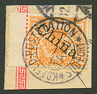 794 25pf(n°5II) Obl. KD.FELD-POSTSTATION SUD-FORT TAKU On Piece. Scarce. Superb. - Altri & Non Classificati