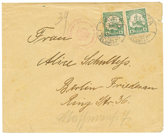 798 1910 4h(x2) Canc. TAVETA DEUTSCHE FELDPOST + Red Cachet ZENZUR PASSIERT DEUTSCH OSTAFRIKA On Envelope To BERLIN. Vf. - Other & Unclassified