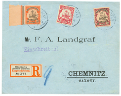 800 "WIEDHAFEN" : 1904 5p + 15p + 25p Canc. WIEDHAFEN On REGISTERED Envelope To GERMANY. RARE. Vvf. - Other & Unclassified