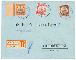 800 "WIEDHAFEN" : 1904 5p + 15p + 25p Canc. WIEDHAFEN On REGISTERED Envelope To GERMANY. RARE. Vvf. - Autres & Non Classés