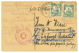 802 DOA : 1910 4h(x2) Canc. MITTELLANDBAHN DEUTSCHE OSTAFRIKA/BAHNHOF/ZUG 20 + ZENSUR PASSIERT On FELDPOST Card From SAR - Autres & Non Classés