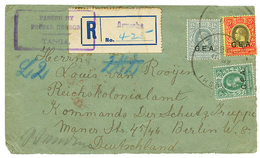 805 GEA : 1920 3c+ 12c+ 25c Canc. MOSHI + REGISTERED Label "ARUSCHA" Canc. PASSED POSTAL CENSOR/TANGA On Envelope To "RE - Altri & Non Classificati