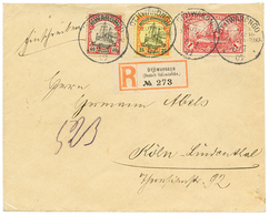 812 1909 25pf+ 40pf+ 1 MARK Canc. OTJIVARONGO On REGISTERED Envelope(1 Flap Missing) To GERMANY. Vf. - Altri & Non Classificati