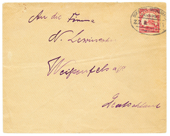 819 1914 10pf Canc. BONABERI-NKONSAMBA/BAHNPOST/Z.2 On Envelope To GERMANY. Signed EIBENSTEIN. Vf. - Other & Unclassified