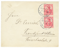 832 "ALKASSAR - MITLAUFER" : 1902 GERMANY 10pf(x2) Canc. ALKASSAR On Envelope To GERMANY. Signed STEUER. SCARCE. Vvf. - Autres & Non Classés