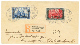 836 "MAZAGAN" : 1908 2P50c On 2M(n°44) + 6P25c On 5M(n°45) Canc. MAZAGAN On REGISTERED Envelope To GERMANY. Signed BOTHE - Autres & Non Classés