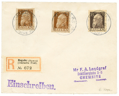 838 1912 BAVARIA 3pf(x2) + 25pf Canc. MOGADOR On REGISTERED Envelope To GERMANY. Verso, CERTIFICADO/LAS PALMAS & REGISTE - Altri & Non Classificati