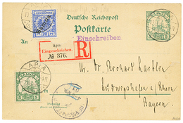 849 1901 P./Stat 5pf + 5pf + 20pf Overprint SAMOA Sent REGISTERED To GERMANY. No Text. Scarce. Vf. - Other & Unclassified