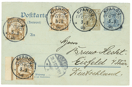 854 "KPANDU" : 1908 GERMANY P./Stat 2pf + 3pf + GERMAN TOGO 3pf(x3) Canc. KPANDU To GERMANY. No Text. Rare Post Office.  - Autres & Non Classés