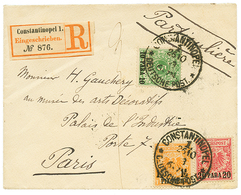 859 1893 10p + 20p+ 1 1/4P Canc. CONSTANTINOPEL On REGISTERED Envelope To FRANCE. Signed JASCHKE. Vf. - Altri & Non Classificati