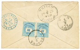 865 HUNGARY : 1878 Pair 10h Canc. ORSOVA On Reverse Of REGISTERED Envelope Via TRIESTE To TURKEY. Vvf. - Sonstige & Ohne Zuordnung