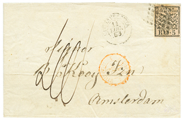 871 PAPAL STATES : 1853 5b With 4 Large Margins + Tax Marking On Cover From CIVITAVECCHIA To AMSTERDAM (HOLLAND). Vf. - Unclassified