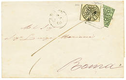 874 PAPAL STATES : 1860 4B (n°5Ab)+ Bisect 2B Canc. On Cover From ANCONA To ROMA. SORANI Certificate(1998). Vvf. - Non Classificati