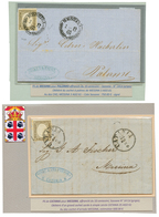 882 SICILY : 2 Covers 1861 SARDINIA 10c (n°14Cd) Canc. CATANIA And 1861 SARDINIA 10c(n°14Cd) Canc. MESSINA. Superb Quali - Unclassified