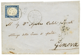 905 1861 SARDINIA 20c(n°15Di) Cobalto Oltremare Scuro Canc. MILANO On Cover. Signed DIENA. Sass = 2650€. Vvf. - Unclassified