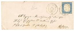 908 1862 20c (n°15E) With 4 Large Margins Canc. TRECATE On Cover To MILANO. RARE. Vvf. - Non Classés