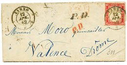 914 1862 40c(n°16E) Wit Nice Margins Canc. VARZO On Entire Letter To FRANCE. Superb. - Non Classés