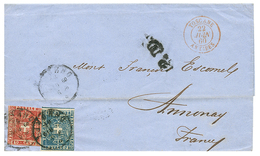 917 TOSCANY : 1860 20c + 40c Faults On Entire Letter From LIVORNO To FRANCE. Vf. - Non Classés