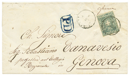 921 TOSCANY : 1860 20c(n°20) Nice Margins Canc. LIVORNO 20 Gen 60 On Cover To GENOVA. AVI Certificate(2010). Vvf. - Non Classés