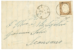 922 TOSCANY : 1861 SARDINIA 10c(n°14Ci) Bruno Cioccolato Scuro With Large Margins Canc. SIENA On Cover To SCANSANO. Sass - Ohne Zuordnung