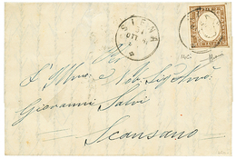 922 TOSCANY : 1861 SARDINIA 10c(n°14Ci) Bruno Cioccolato Scuro With Large Margins Canc. SIENA On Cover To SCANSANO. Sass - Non Classificati