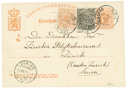 929 LUXEMBOURG : 1877 POSTAL STATIONERY 10c + 1c + 2c(perf. 13) Canc. LUXEMBOURG To SWITZERLAND. RARE. LARS BÖTTGER Cert - Altri & Non Classificati