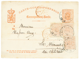 932 LUXEMBOURG : 1878 P./Stat 10c + 1c(x3) Canc. ETTELBERG To FRANCE. RARE. Vf. - Andere & Zonder Classificatie