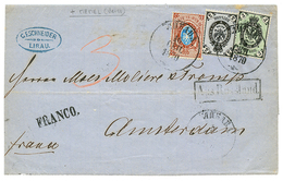 968 "3k Background V" : 1870 3k(background V) + 5k + 10k Canc. LIBAU On Entire Letter To NETHERLANDS. Verso, Boxed MEMEL - Autres & Non Classés