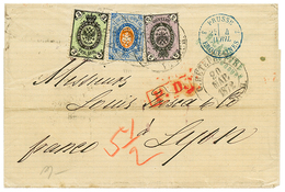 971 1872 20k (wmk Vertical) Verticaly Laid + 3k+ 5k Canc. ST PETERSBURG On Cover To FRANCE. Scarce. VF. - Altri & Non Classificati