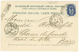 981 "BATOUM" : 1900 RUSSIA 10k Canc. French P.O Cds CONSTANTINOPLE GALATA TURQUIE + Boxed MER NOIRE On Card From BATOUM  - Autres & Non Classés