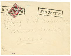 988 RUSSIAN LEVANT : 1894 10k Canc. Boxed PLEINE MER On Envelope From EGYPT To ATHENS (GRECE). Vvf. - Levante