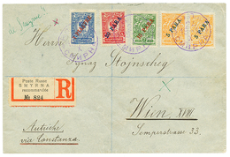 994 1909 5p(x2)+ 10p+ 20p+ 1P Canc. ROPIT SMYRNA On REGISTERED Envelope To AUSTRIA. Vvf. - Levant