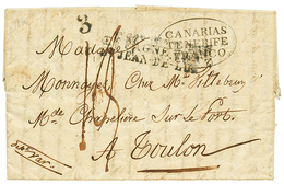 996 1830 CANARIAS TENERIFE FRANCO On Entire Letter From ST CROIX TENERIFFE To FRANCE. Vvf. - Autres & Non Classés