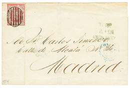 997 1854 4c With 4 Large Margins Canc. On Cover From GIBRALTAR To MADRID. Vvf. - Altri & Non Classificati